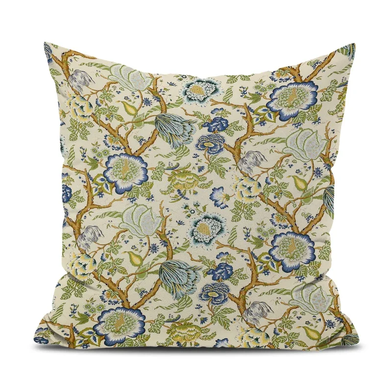 Pillow Cases Decorative Cushions Cover for Sofa Hampton Style Flowers Fall Decor Throw Pillows Pillowcase 40x40 Cushion Covers