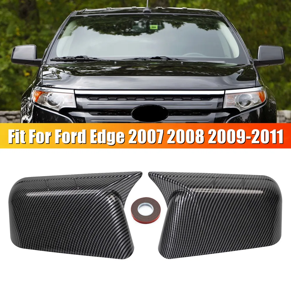 Dla Ford Edge 2007 2008 2009 2010 2011Samochodowe lusterko wsteczne Osłona lusterka bocznego Zaślepka skrzydła Obudowa drzwi zewnętrznych Wykończenie ABS Carbon / Black