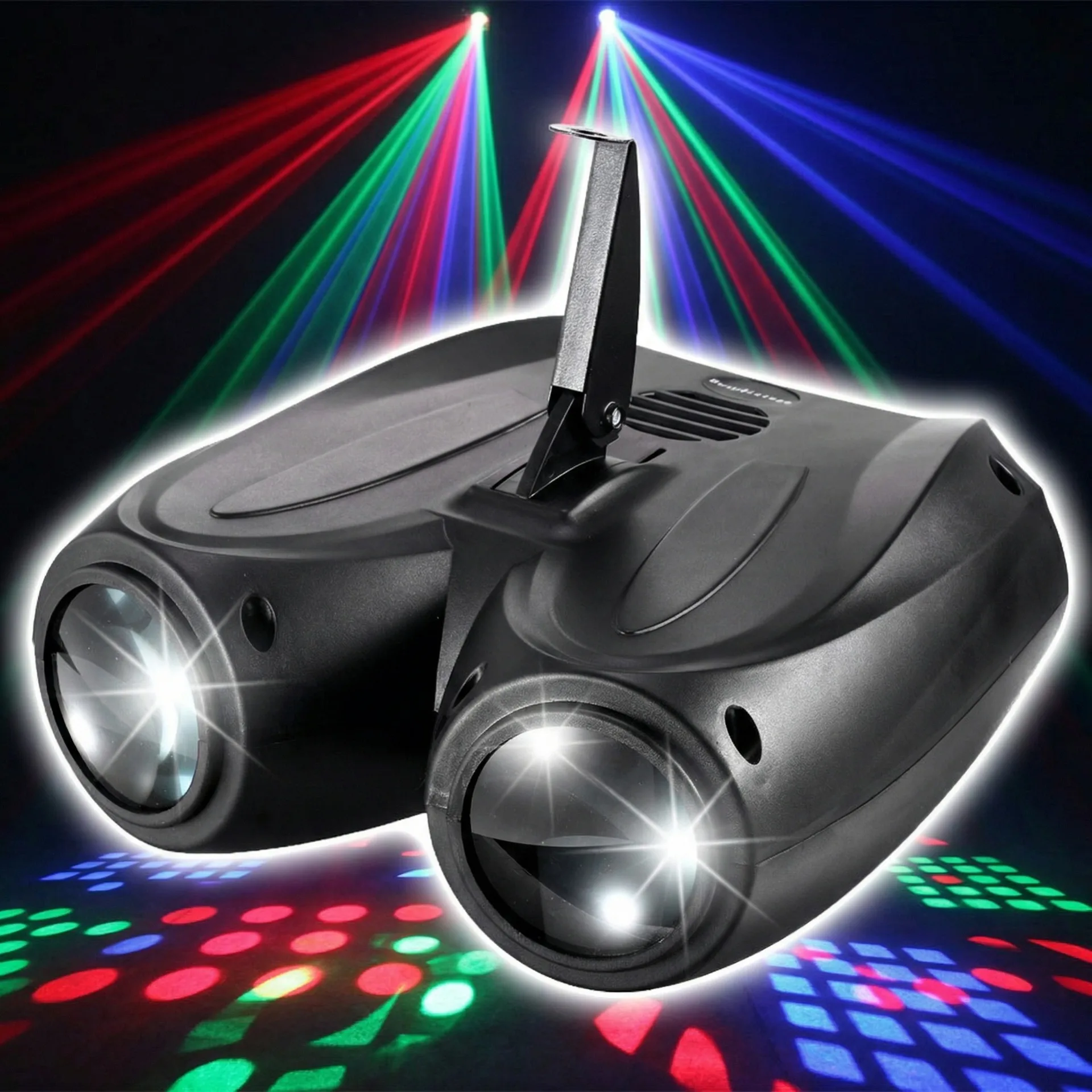 

LED stage lights, double head moon flower lights, small airships, double airships, 128 LED stage lights can be customized