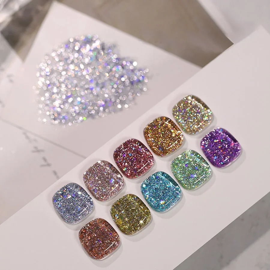 Vernis à ongles Gel holographique à paillettes, 24 couleurs, couleur printemps, paillettes scintillantes, vernis Uv Led, décoration pour Nail Art
