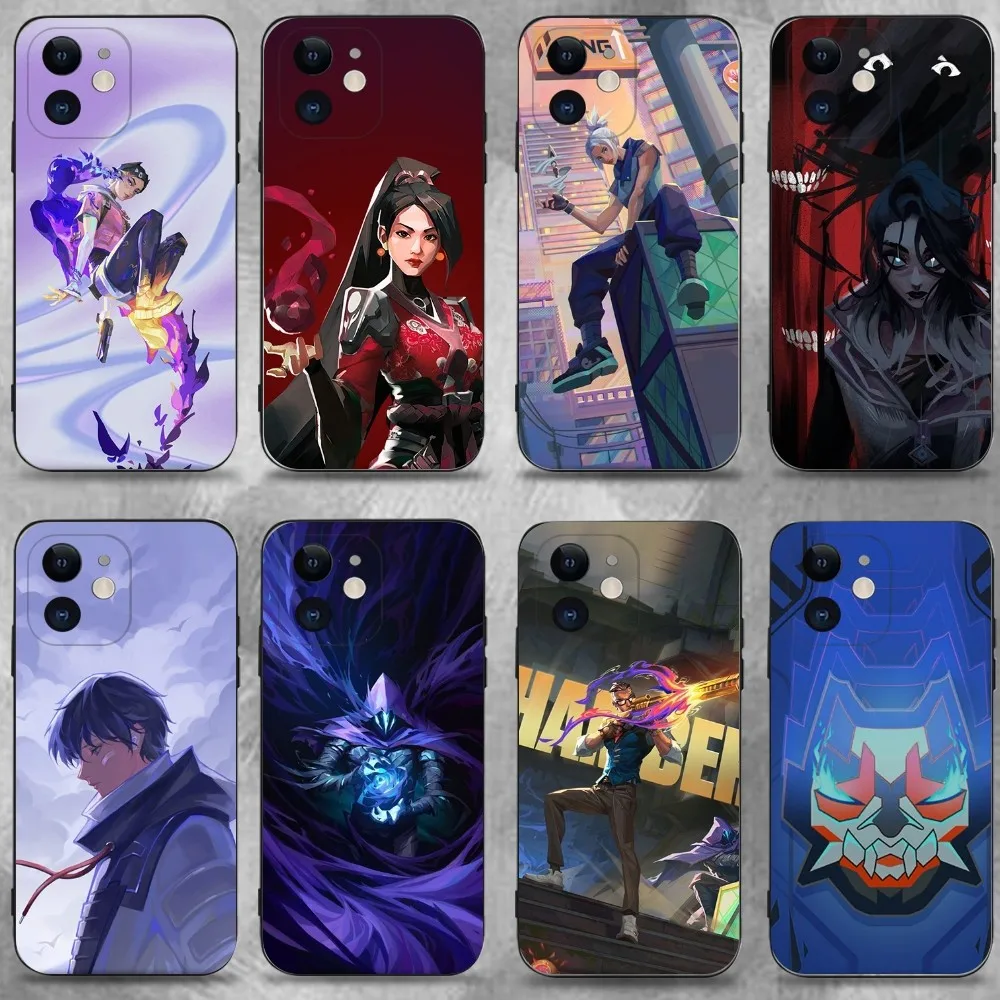 

Hot Valorant Game Phone Case For iPhone 16,15,14,13,12,11 Plus,Pro Max,XS,X,XR,SE,Mini,8,7,Soft Silicone Black Cover