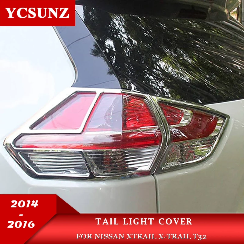 

Chrome Tail Light Cover For Nissan Xtrail X-trail t32 2014 2015 2016 Rear Lamp Hood Car Exterior parts