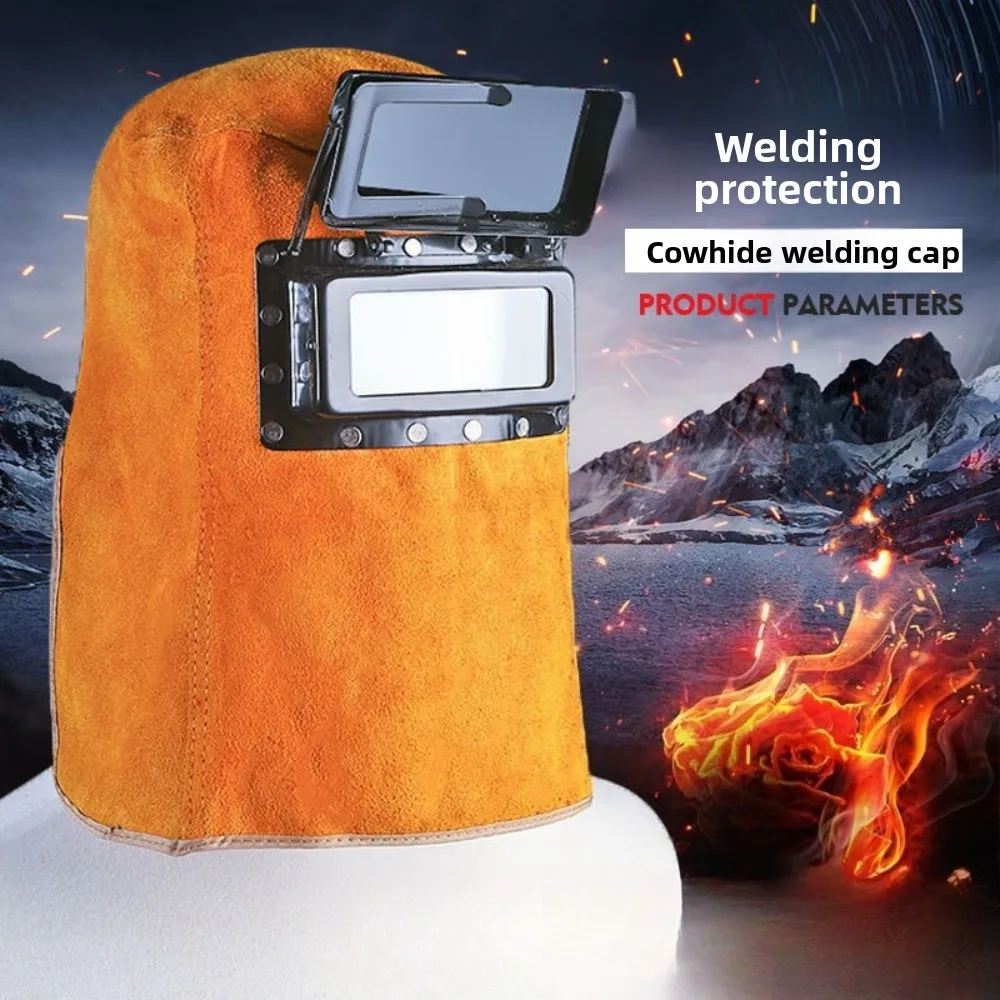 

Head-mounted welding mask Welding glasses Argon arc welding cowhide protective mask