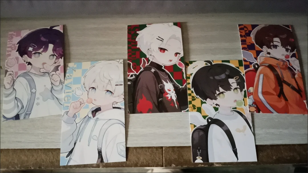 5Pcs/Set Lollipop Love and Deepspace Laser Card Xavier Zayne Rafayel ralayo Sylus Caleb  Cosplay Rounded Corners LOMO Card