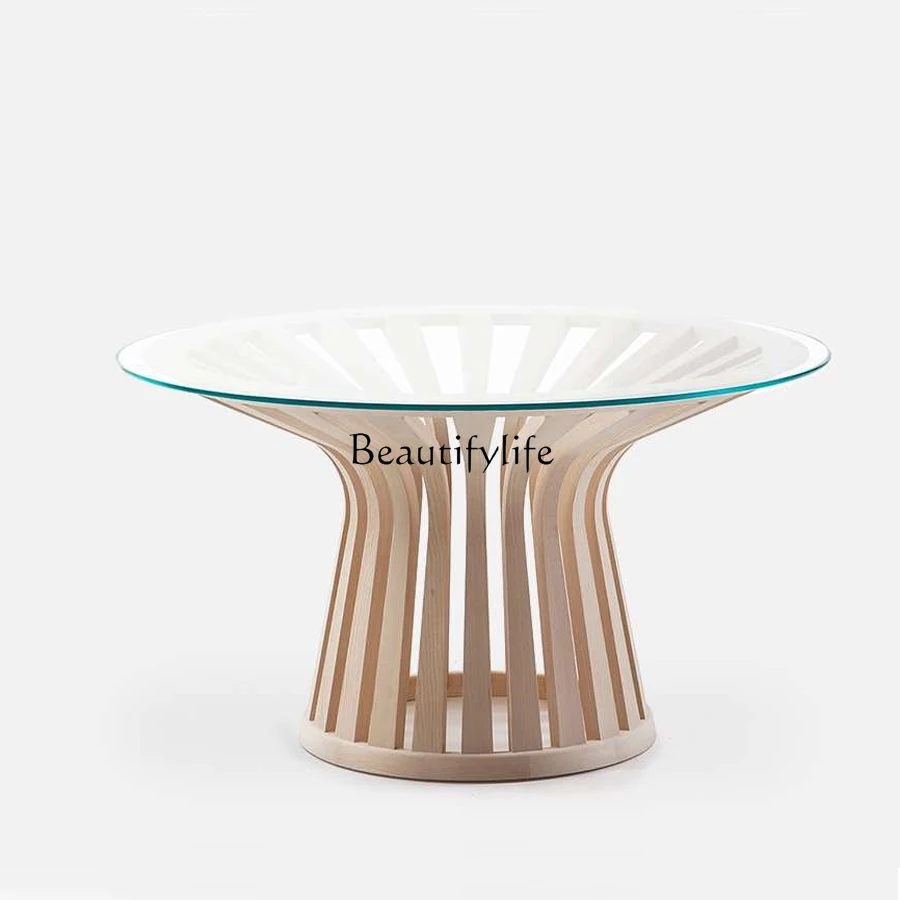 

Italian modern dining table all solid wood dining table glass office conference table