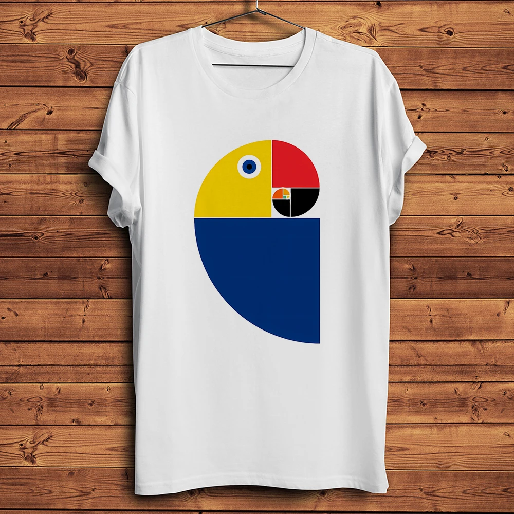 Camiseta Golden Ratio Spiral Fibonacci Parrot, camiseta divertida Geek, camiseta informal de manga corta, camiseta unisex, transpirable, con estampado que no se agrieta