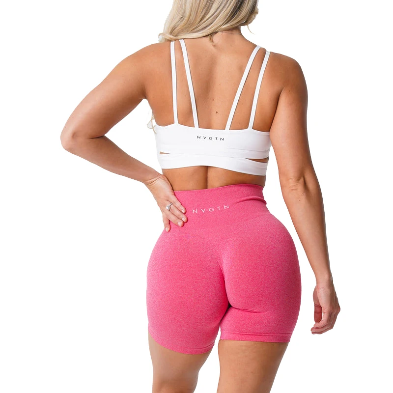 Nvgtn pantalones cortos de LICRA sin costuras para mujer, Shorts elásticos para Fitness, transpirables, levantamiento de cadera, ocio, deportes,