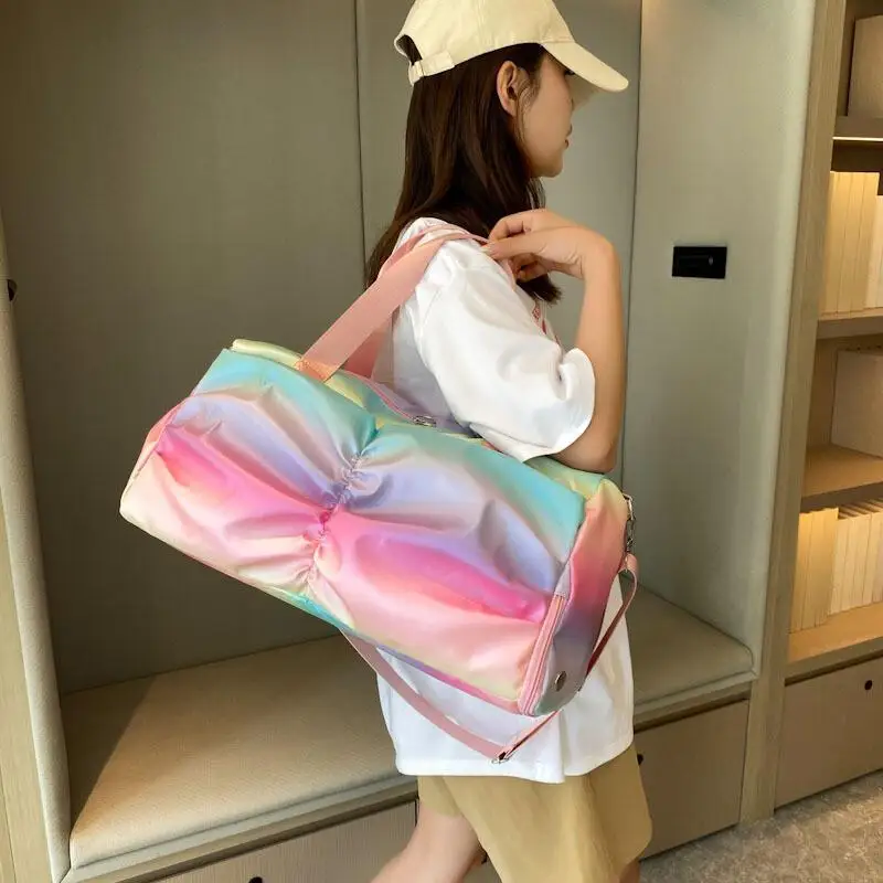 

Fashion New Storage Bag Travel Bag Fitness Bag Waterproof Women Yoga Crossbody Training Wet Dry Separation Shoe Compartment