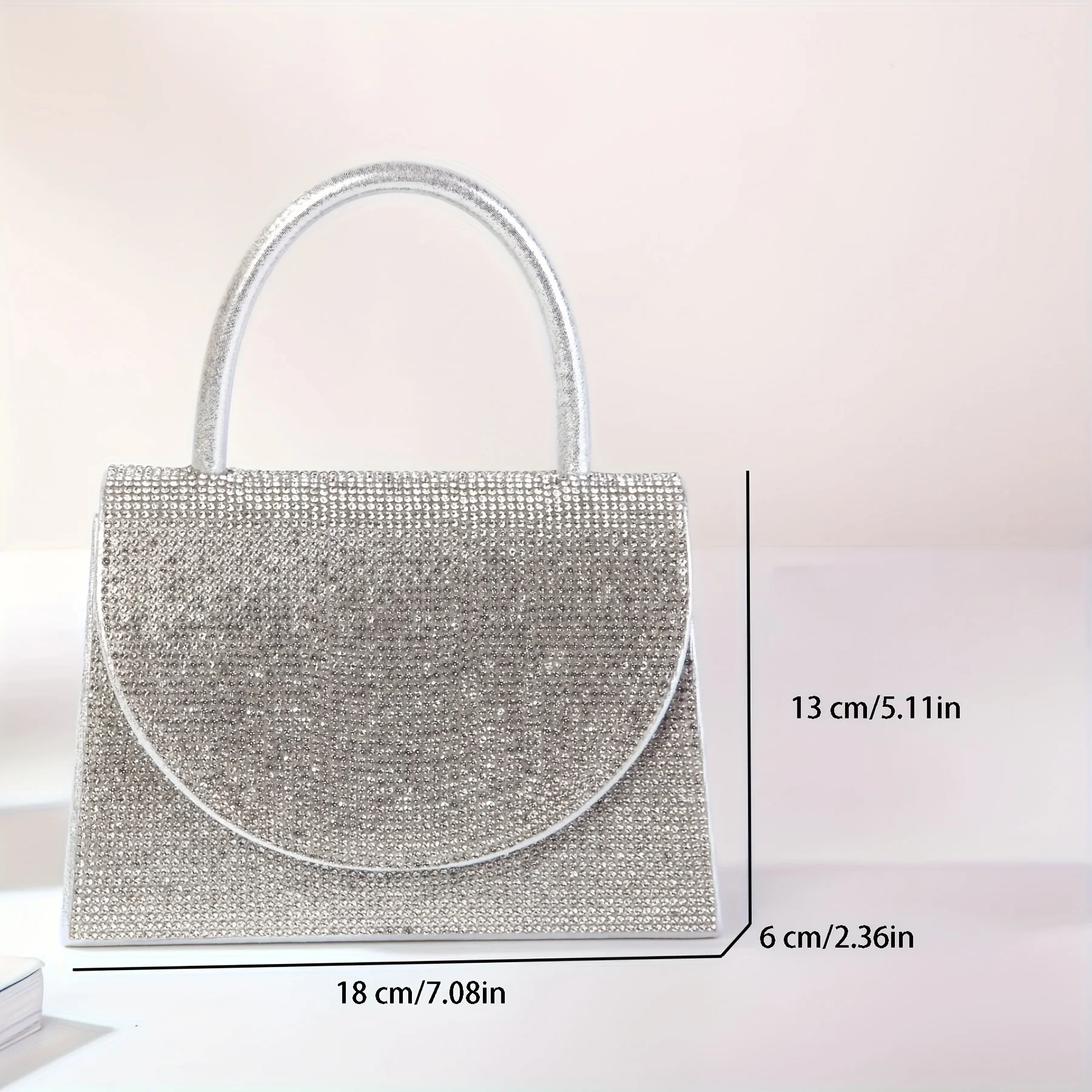 Bolso de noche con lentejuelas brillantes para mujer, bolsa cuadrada con solapa brillante, adecuado para fiesta, boda, graduación, cena