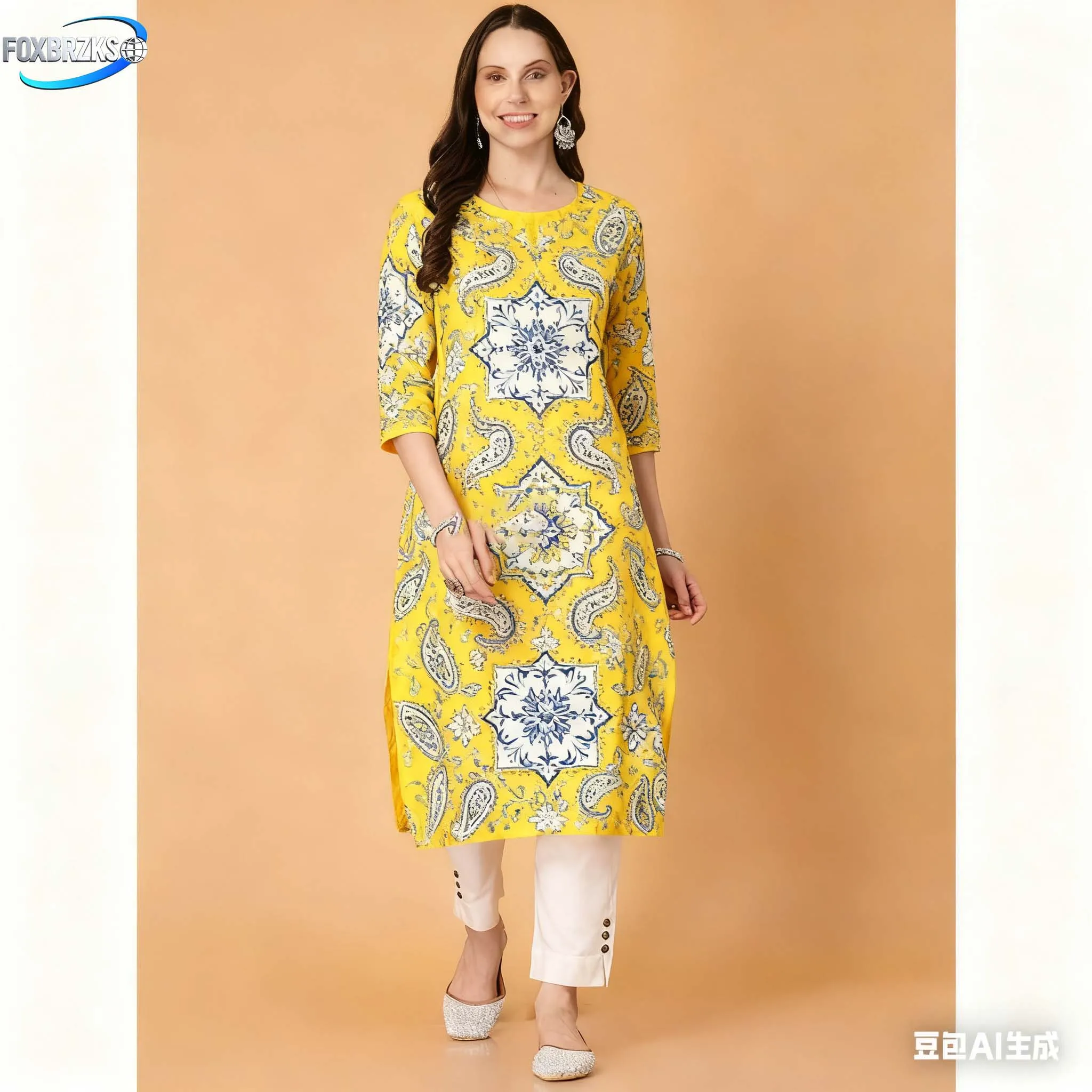 

Женское повседневное платье Kurt в национальном стиле Kurtta, прямое повседневное платье с этническим разрезом по подолу, 3D дизайн, подходит для женщин Abito Donna Musulmana