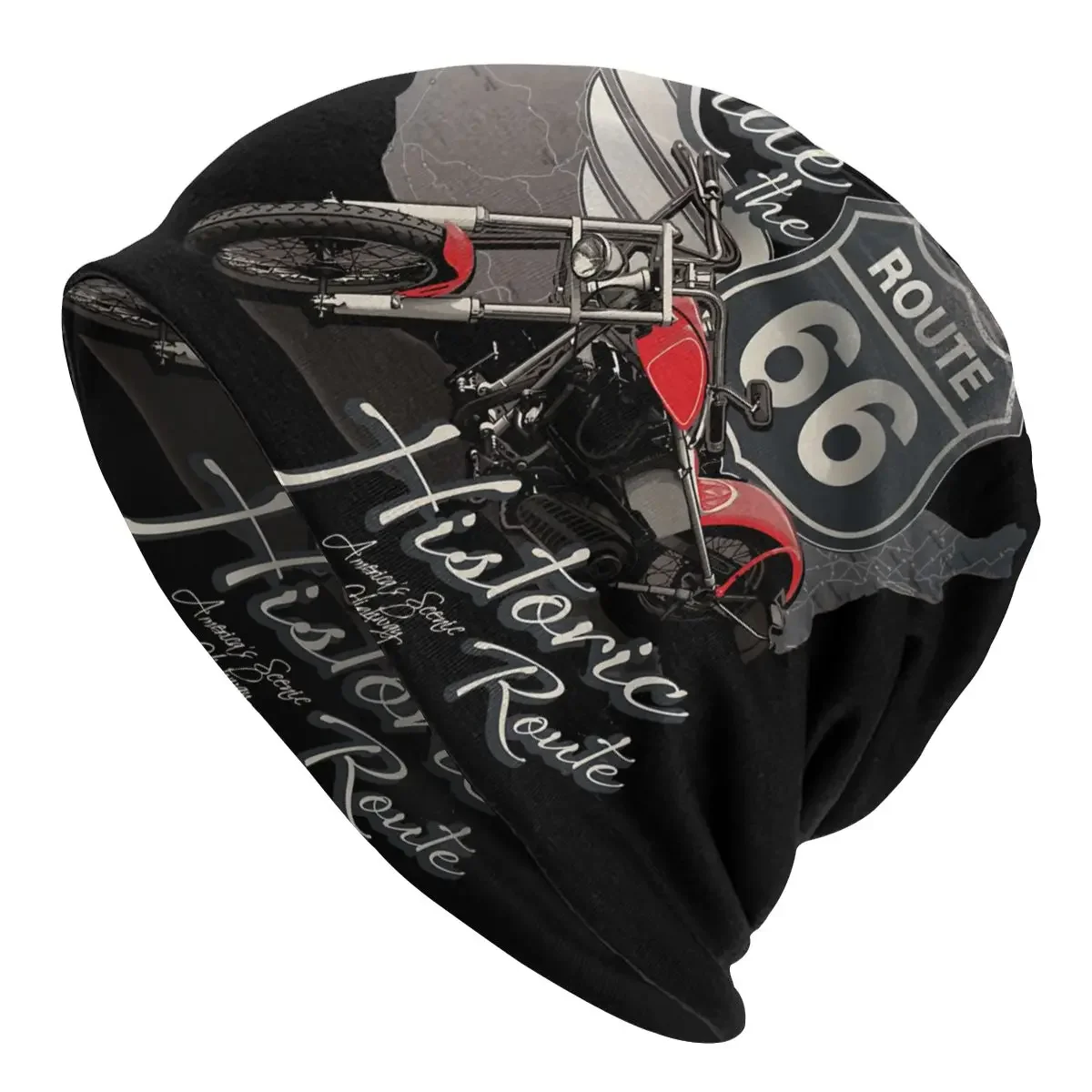 Bonnet Hats Route 66 Men Women's Thin Skullies Beanies Hat Motorcycle Ride Historic Autumn Spring Warm Cap Design Caps