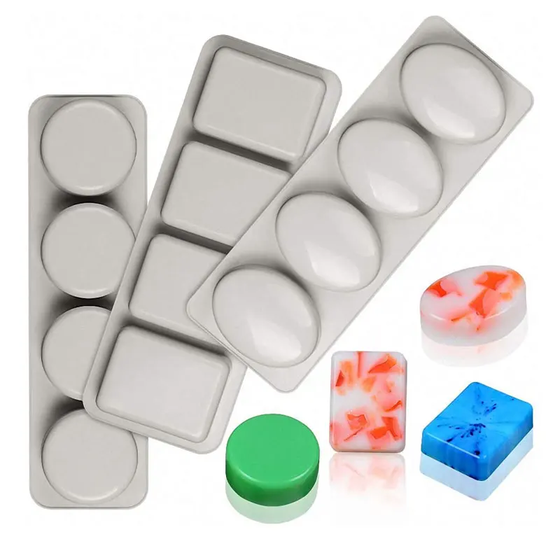 

4-Grids DIY Silicone Soap Mold for Handmade Soap Making Forms Baking Mould Home Kitchen DIY Supplies Candle Mold Soap mould