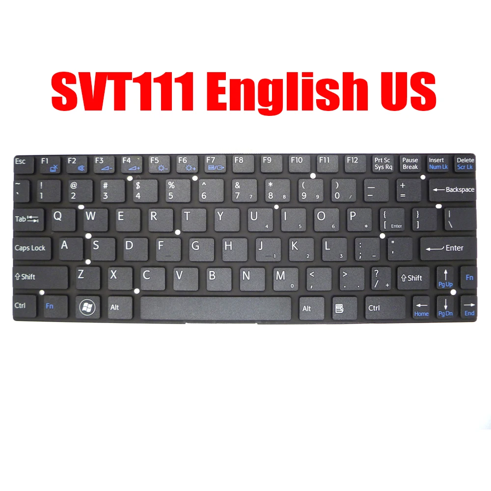 

New English US Laptop Keyboard For SONY For VAIO SVT11 SVT111 SVT111190S HMB8808NWA011A 149033811US 149033811000 Black