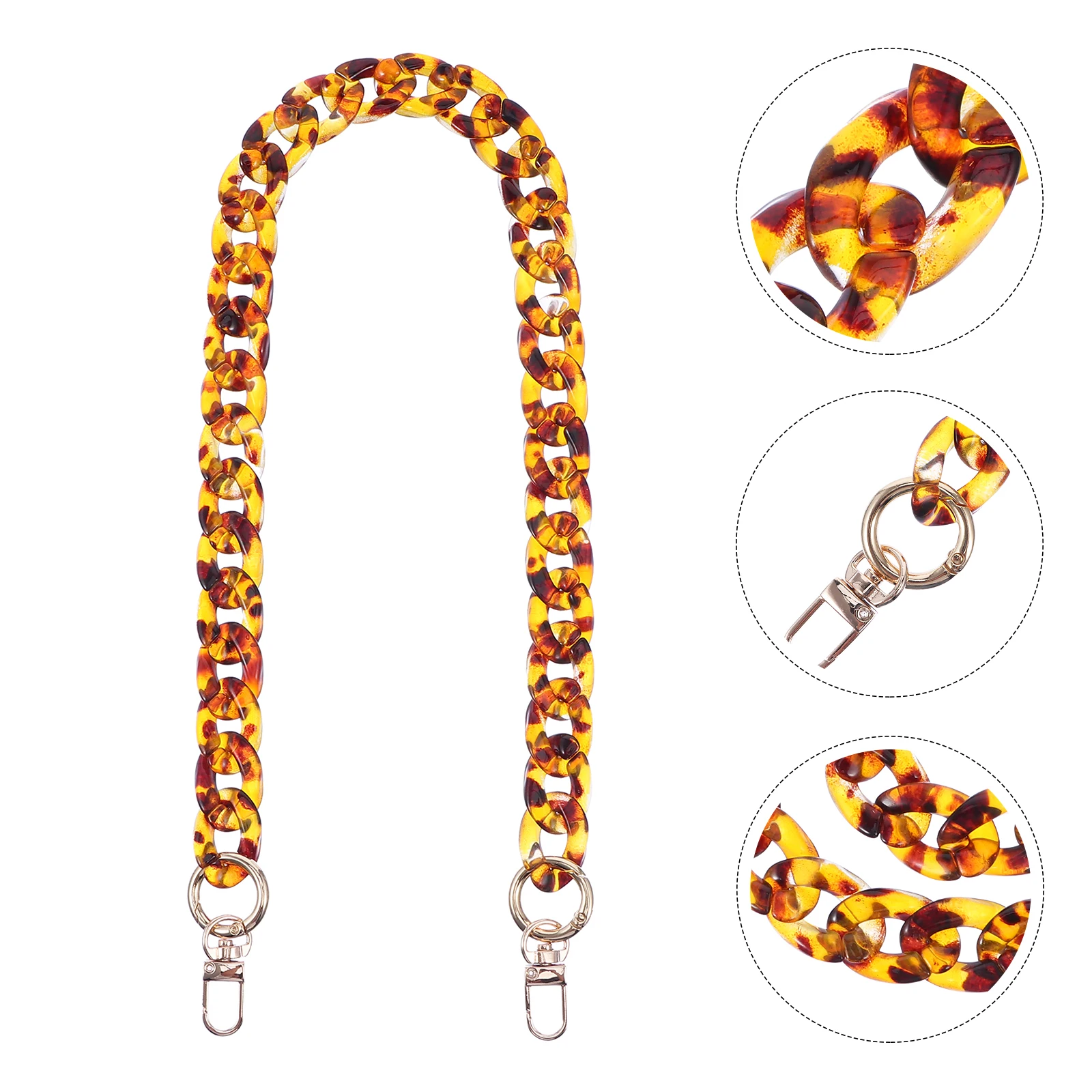

1 pc Leopard Decorative Handbag Replacement Strap Acrylic Retro Practical Decor Decorative Shoulder Strap Suitcase Bag Chain Bag