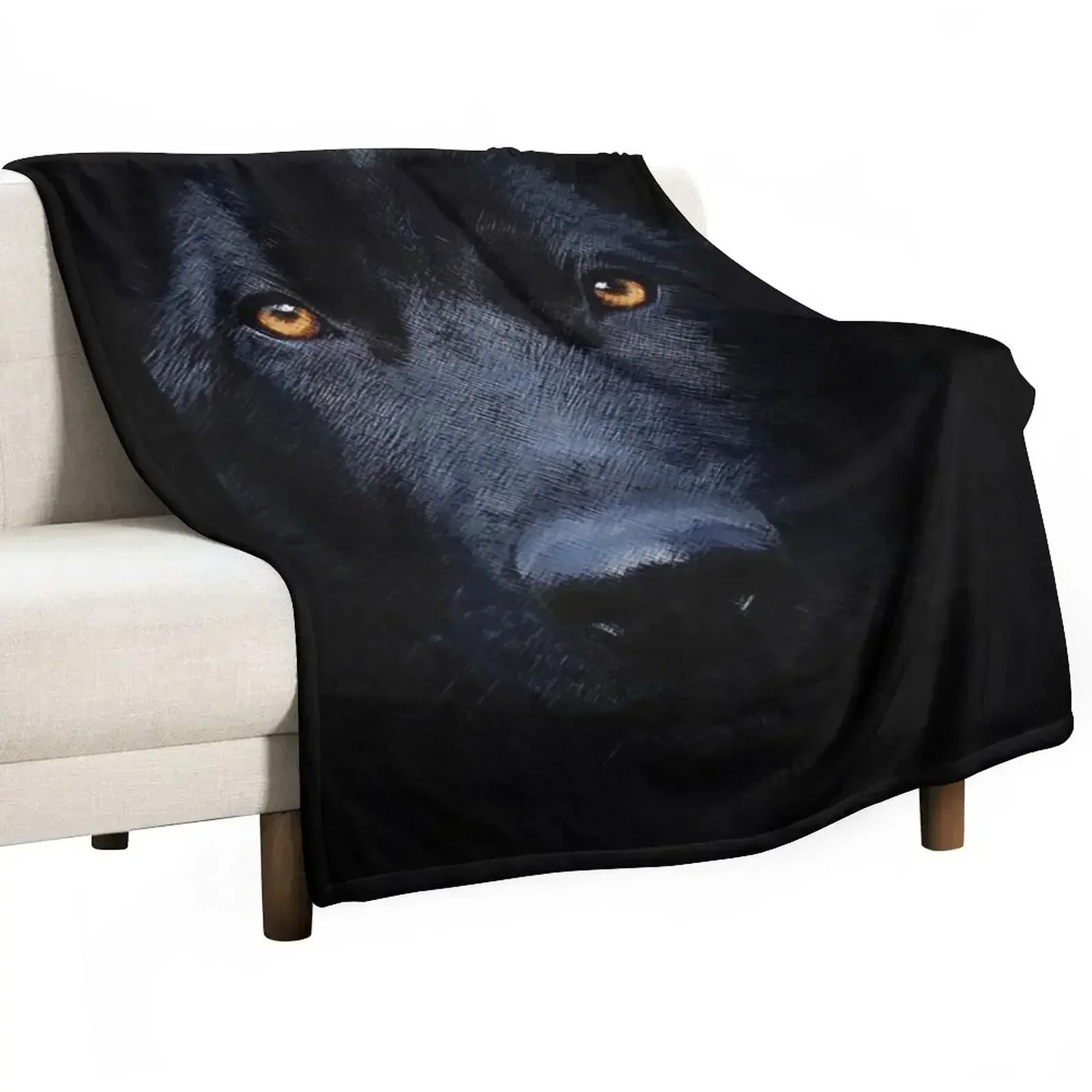 Manta negra con diseño de pastor alemán, regalo divertido, ropa de cama para picnic de bebé, mantas a cuadros para el sofá