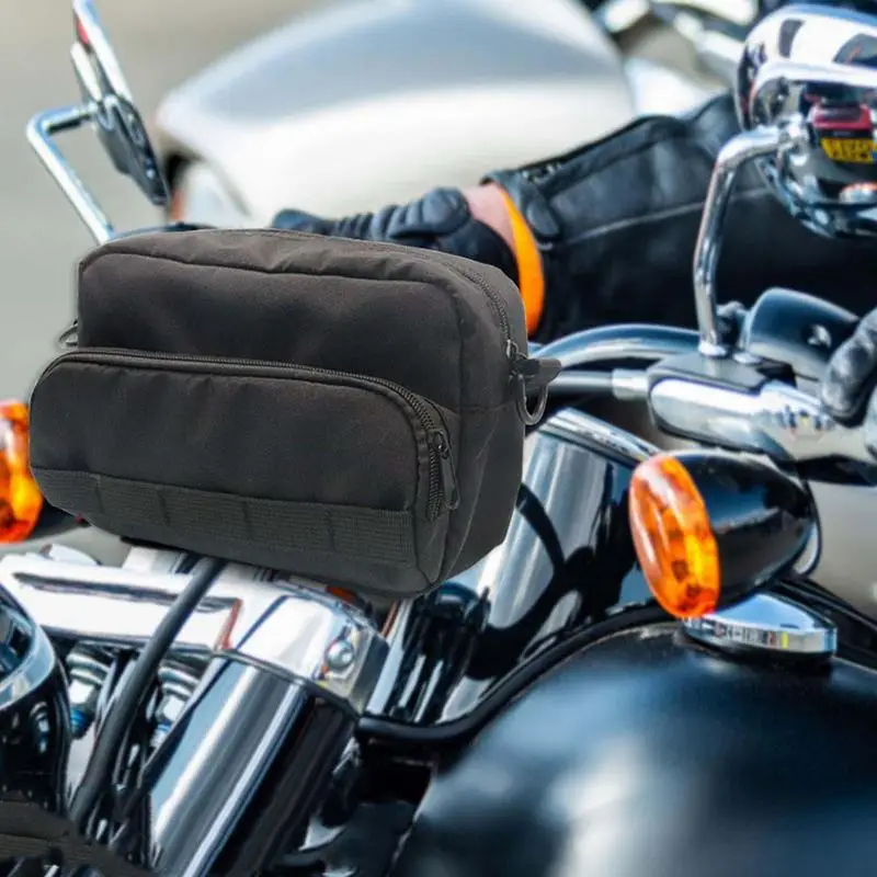 

Motorcycle Saddlebags Motorcycle Cruiser Tool Bag Fork Barrel Shape Multifunctional Front Frame Storage Bikes Pouch Easy