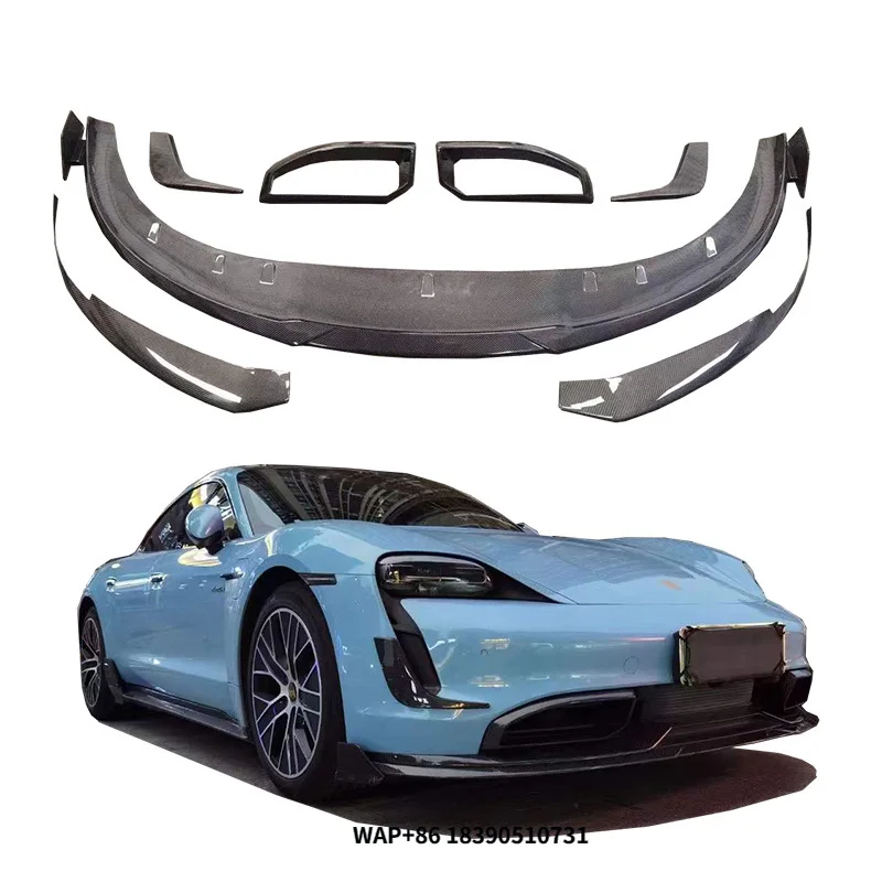 

Runde Hight Quality Body Kit for Taycan Upgrade Brabu s Carbon Fiber Body Kit Front Lip Tuyere Front Bumper Good Fitment