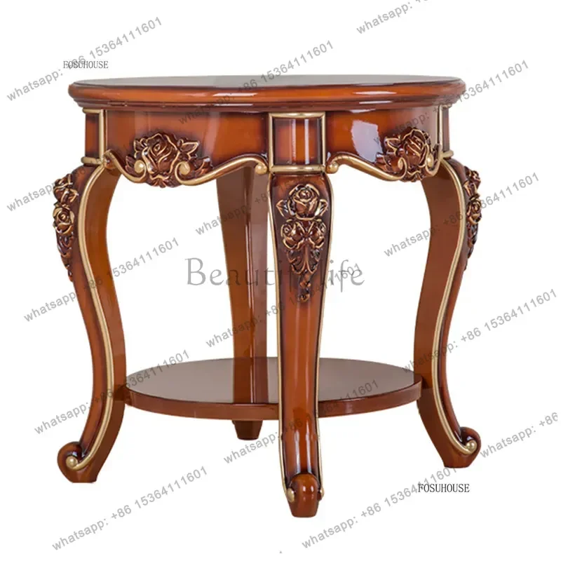 LSContemporary Scandinavian Coffee Table Elegant Two Tier Round Tea Table Modern Luxurious Living Room Bedroom Bedside Furniture