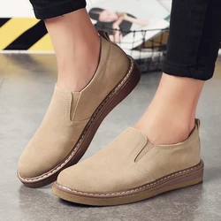 New flat retro British style mocassini in pelle da donna simple set foot piccole scarpe in pelle low top casual scarpe singole in pelle scamosciata