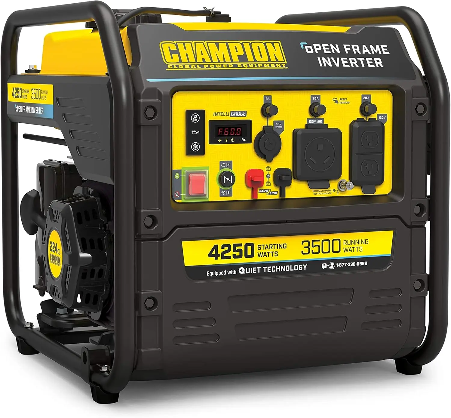 

Champion Power Equipment 4250-Watt RV Ready Portable Open Frame Inverter Generator with Quiet Technology