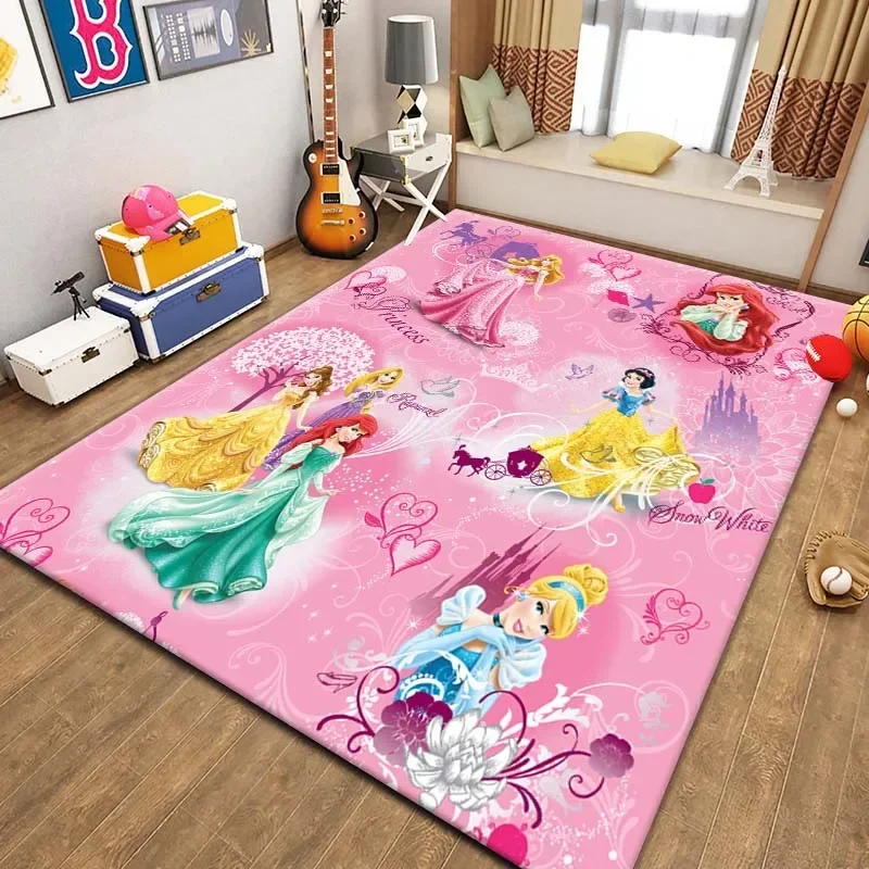 Kids Rugs for Playroom Disney Princess Pattern Area Mat, Cute Cartoon carpet, Kids Gift for Livingroom Bedroom Home Decor