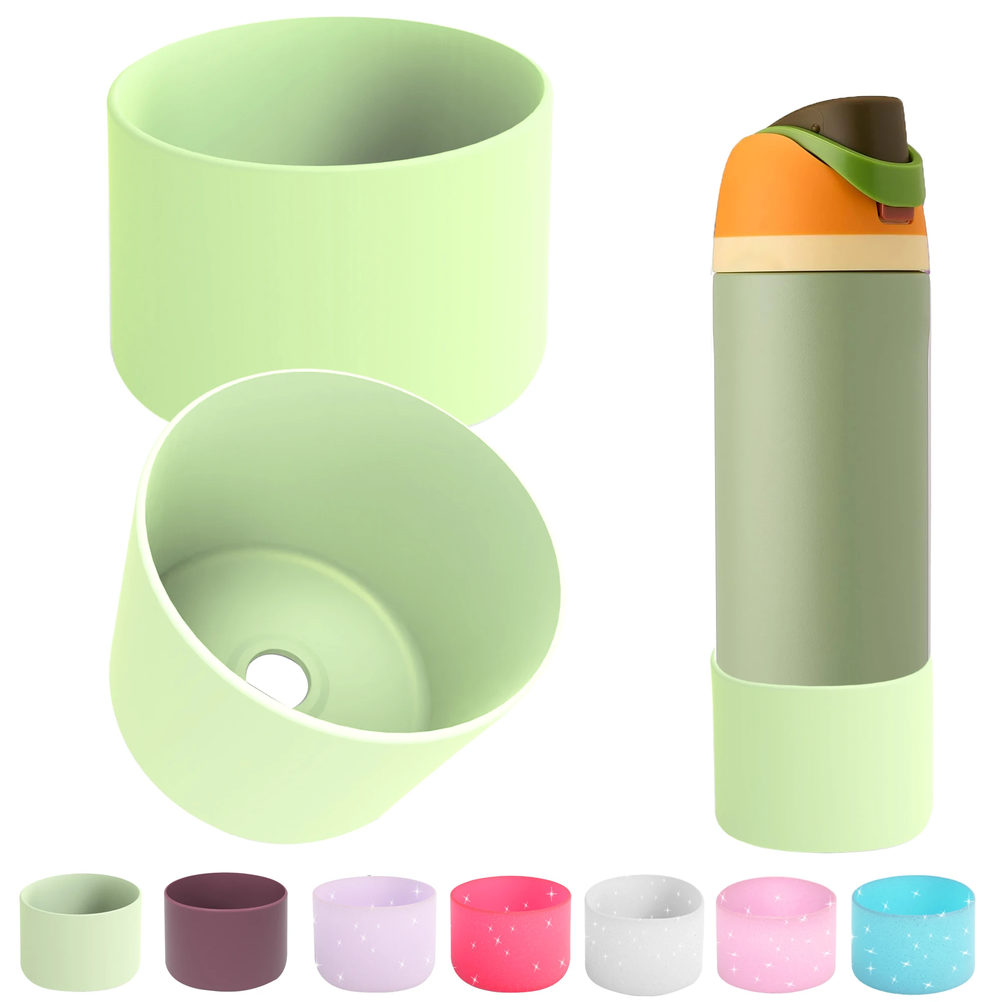 Silicone Water Bottle For Owala 24oz 32oz 40oz Anti-Slip Protective Sleeve Bottom Bumper Protective Bottom Bumper Protector