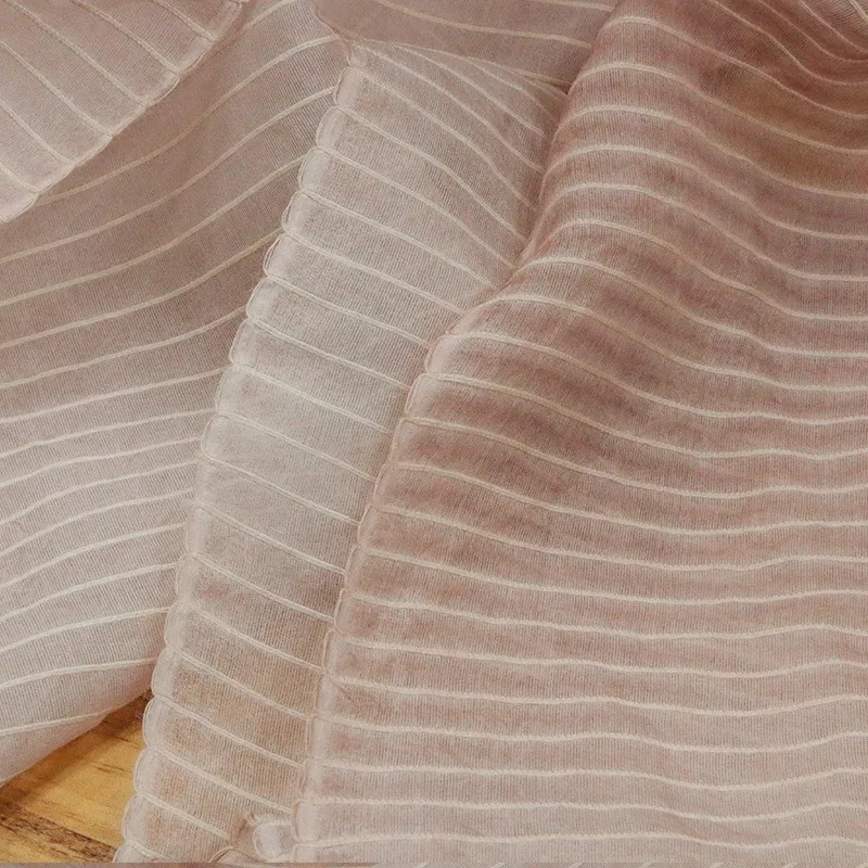 Dirty dry rose pink silk satin gauze dyed fabric skirt Hanfu shirt clothing