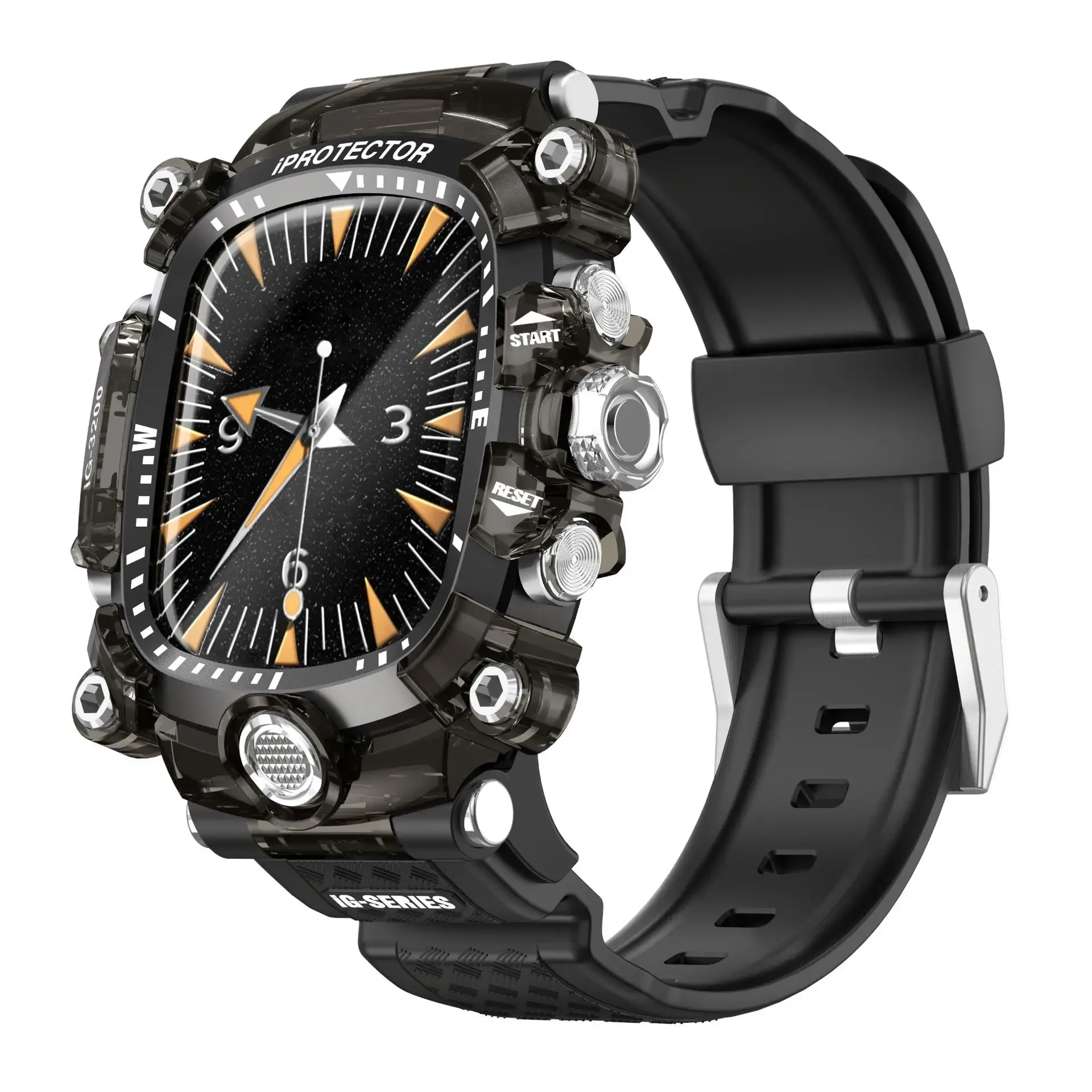 طقم تعديل حافظة فاخرة من الفولاذ المقاوم للصدأ لسلسلة ساعات أبل 10 شريط مطاطي لسلسلة iWatch 10 46 مللي متر سوار مجدد