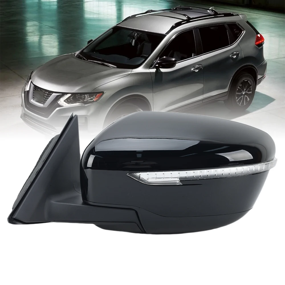 

Left Side 7Pins Reraview Mirror Assembly For Nissan X-tail / Rouge T32 2014-2021 US Version Gloss Black Heated Side Mirror Parts