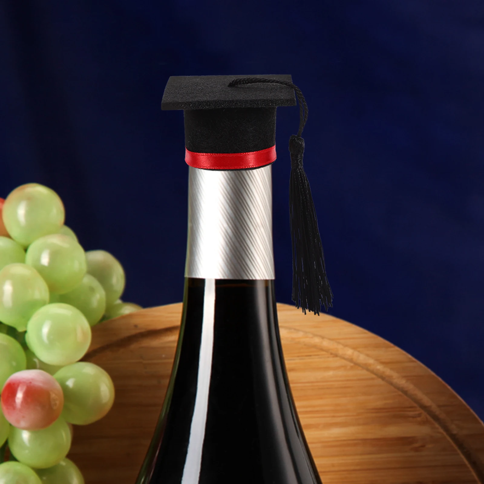 

4 Pcs Party Doctor Hat Decoration Wine Bottle Mini Doctoral with Tassels Graduation Cap