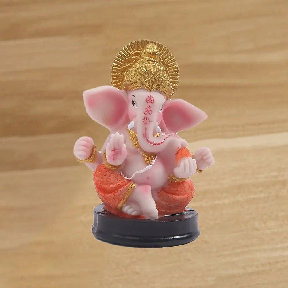 Elegant Resin Crafts Elephant God Sculpture Small Decorative Ganesha Statue Unique Car Elephant Statue Home Decor