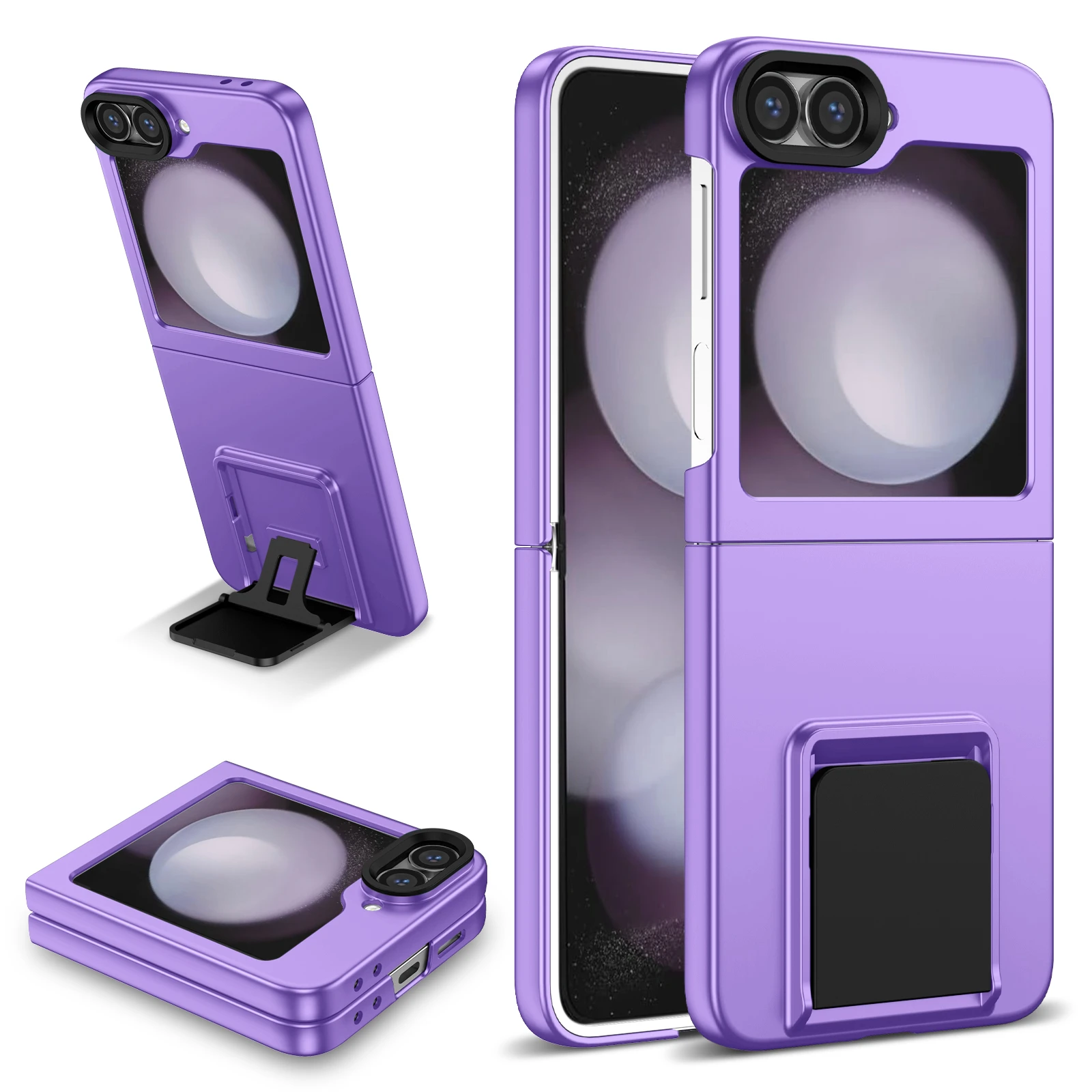 

Telescopic 3D Bracket Thickened Lens Frame Phone Case for Samsung Z Flip 7 6 5 4 3 Anti-fingerprint Shockproof Back Cover