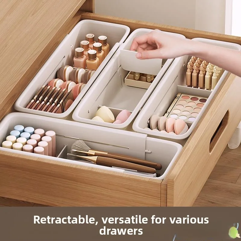 

Expandable Storage Box Drawer Organizer Built-In Dividers Long Rectangle Cosmetic Cutlery Separator Tool Japanese Style Box