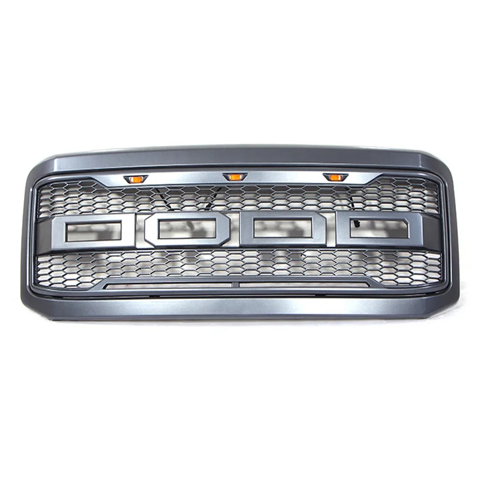 Suitable for For FORD F250 F350  Mesh Mask Cover Front Racing Grille GRills Grill with Led Light Fit 05-07