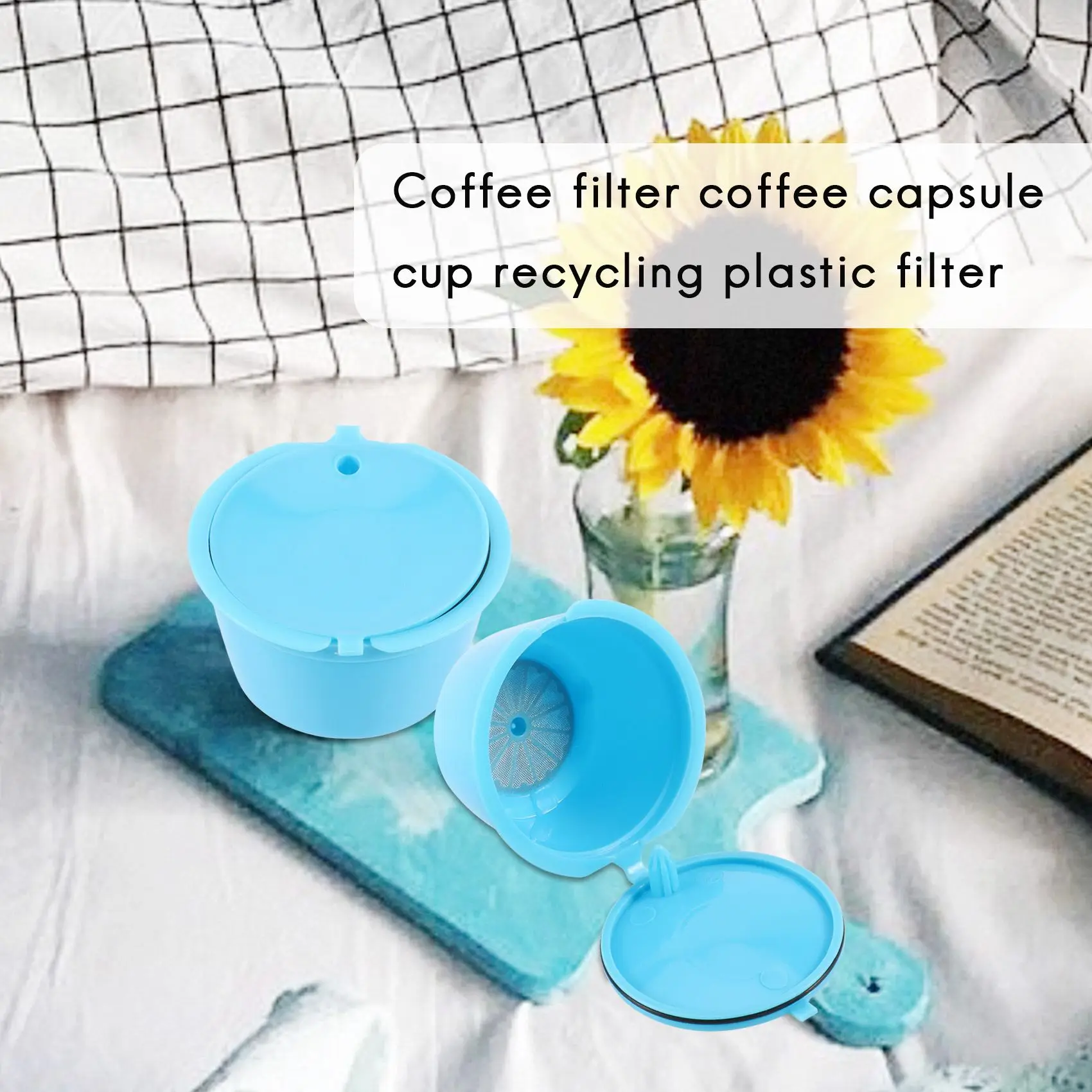 1Set Refillable Coffee Capsules Pods Reusable Coffee Filter Plastic with Spoon Brush High Quality