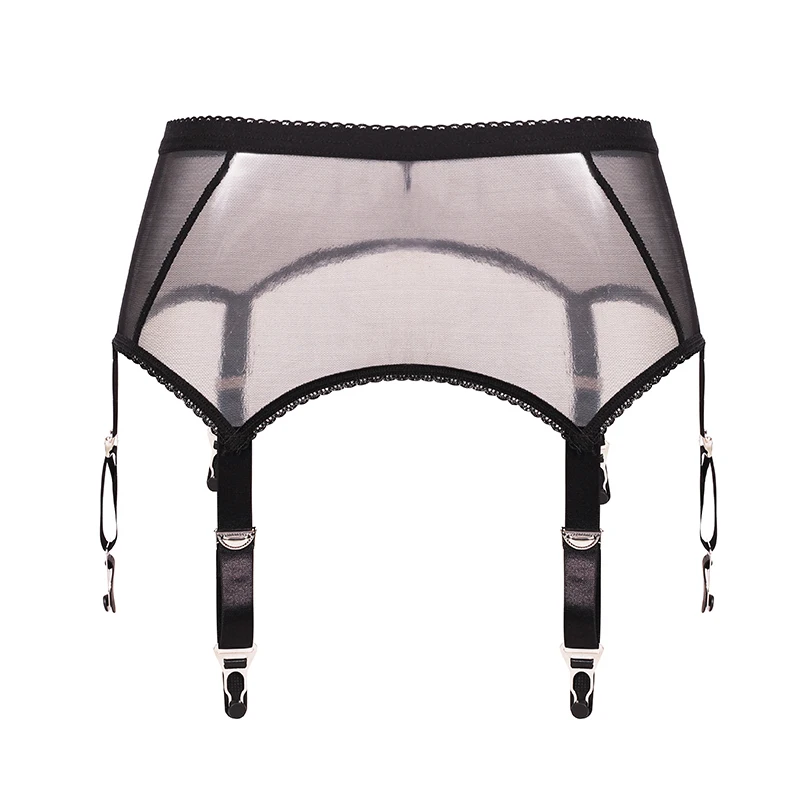 

Ladies High Waist Garter Belt With Metal Clips Hot Sexy See Through Erotic Lingerie Night Club Waist Suspender For Stockings