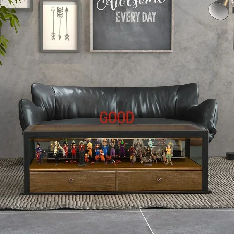 1 Multi-Functional Creative Glass Storage Coffee Table Modern Industrial Wind Net Red Lego Hand-Made Display Cabinet