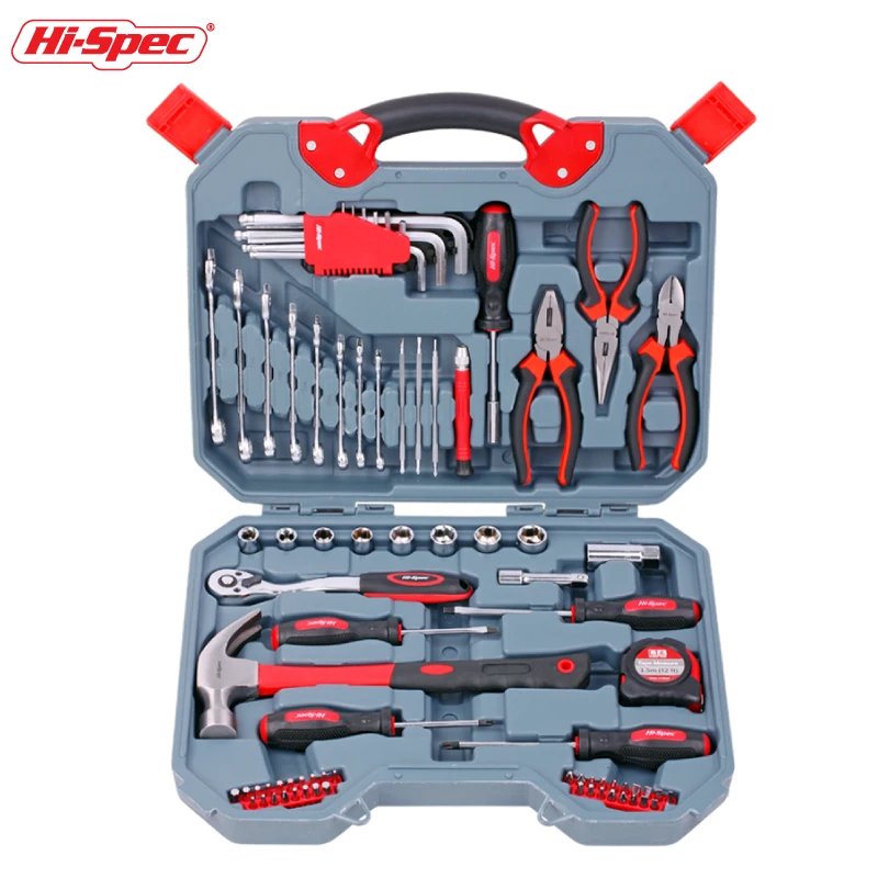 Hi-Spec 77pc Machine Repair Tool Set Home Tool Set For Ratchet Screwdriver Set Household PE Sturdy Tool Box Kit Set