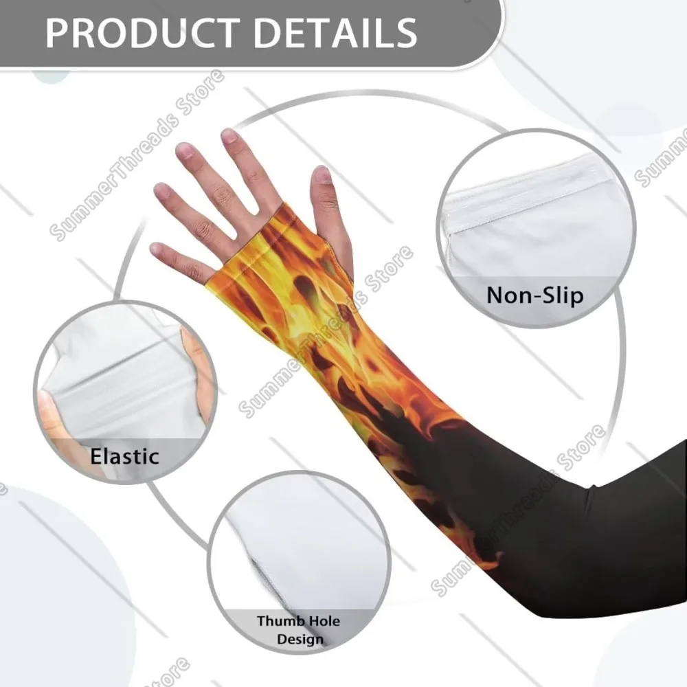 UV Sun Protection Arm Sleeves Women Men Basketball Arm Sleeves Sport Compression Sleeves with Thumb Holes