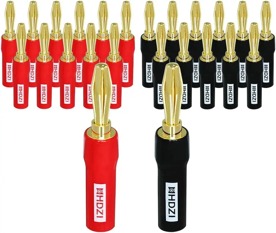 4/8/12/24Pcs copper-gold-plated banana plug audio video HIFI speaker 4.5mm banana jack matching 4.5mm internal cable