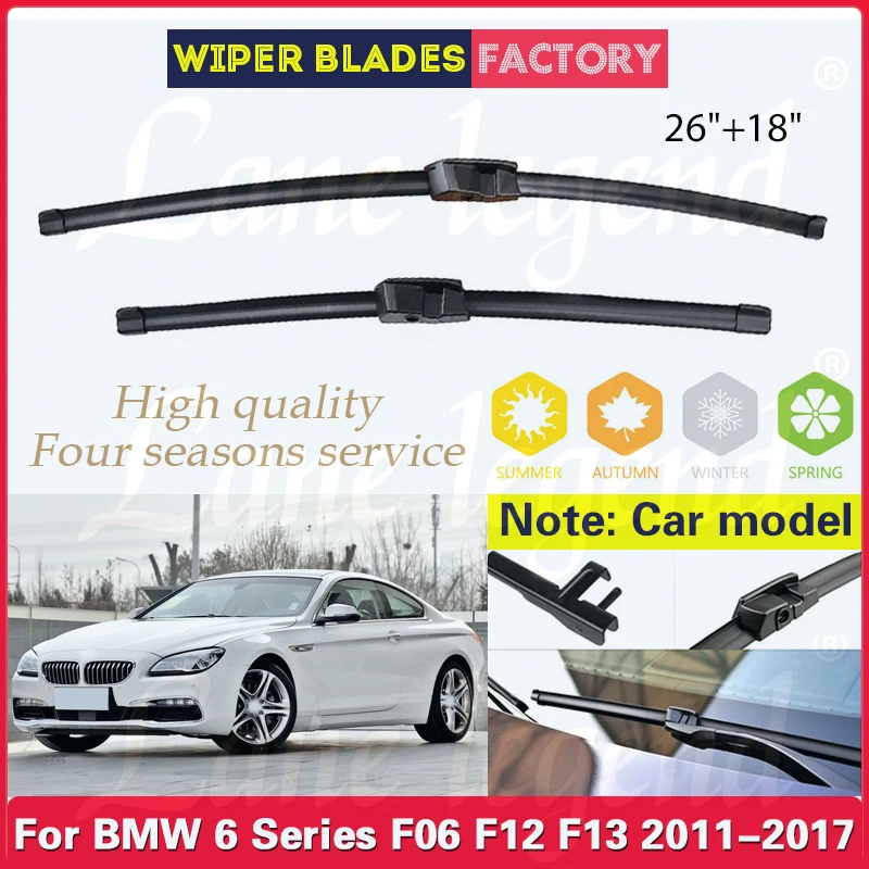 For BMW 640i 650i M6 640d F06 F12 F13 2011 - 2017 Wiper Front Wiper Blades Windshield Windscreen Window 26