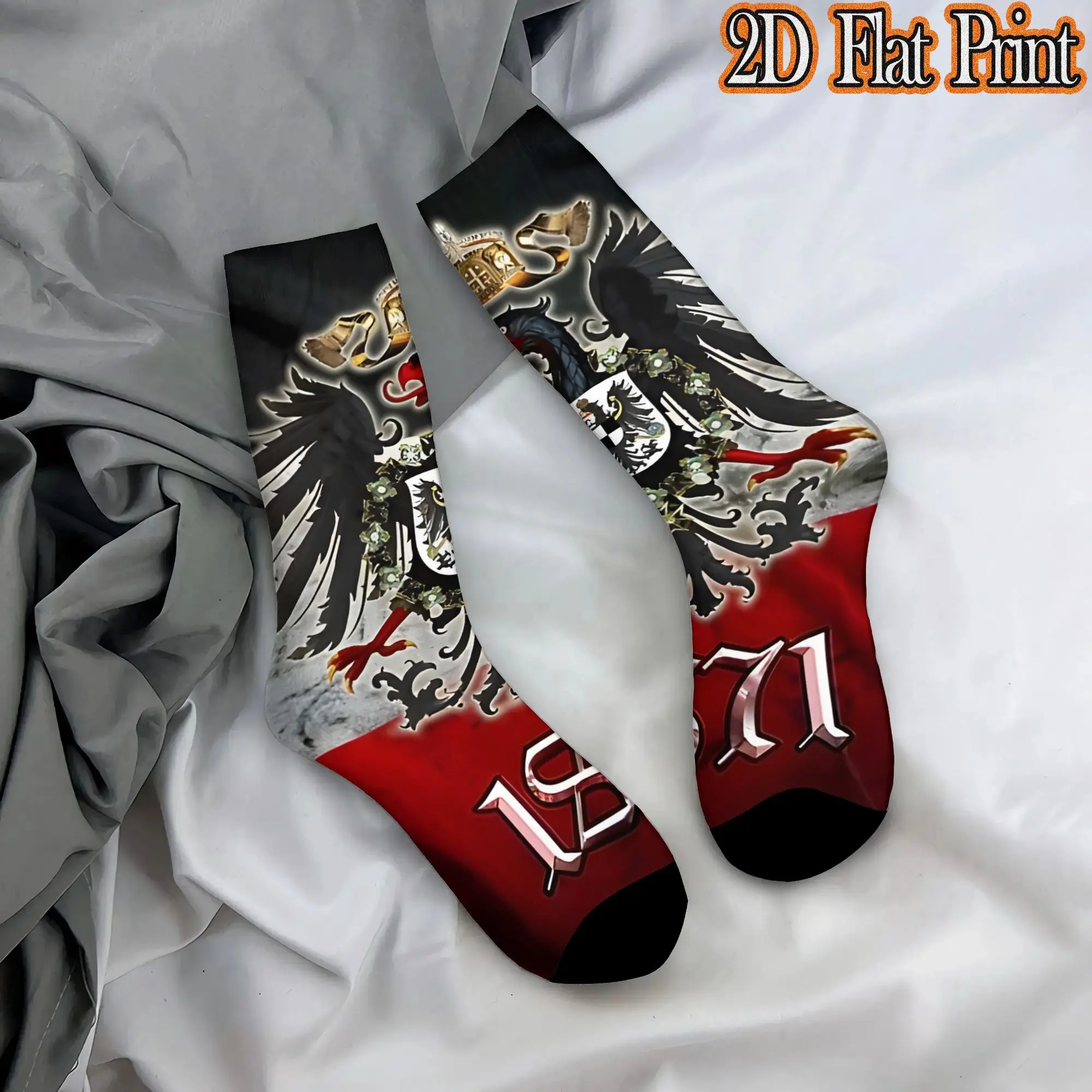 Fashion Vintage German Empire 1871 Circus Theme Men's  compressionSock Unisex Circus Theme Funny Mid-Calf Socks