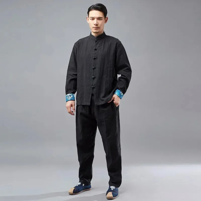 Hani 2025 roupas tradicionais chinesas para kung fu roupas cheongsam shanghai tang terno kungfu masculino vintage homem oriente ☆ ★ ww