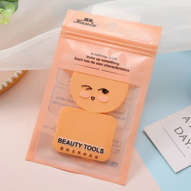 2 pçs conjunto de sopro profissional almofada cosmética puff corretivo fundação detalhe puff maquiagem esponja ferramenta beleza