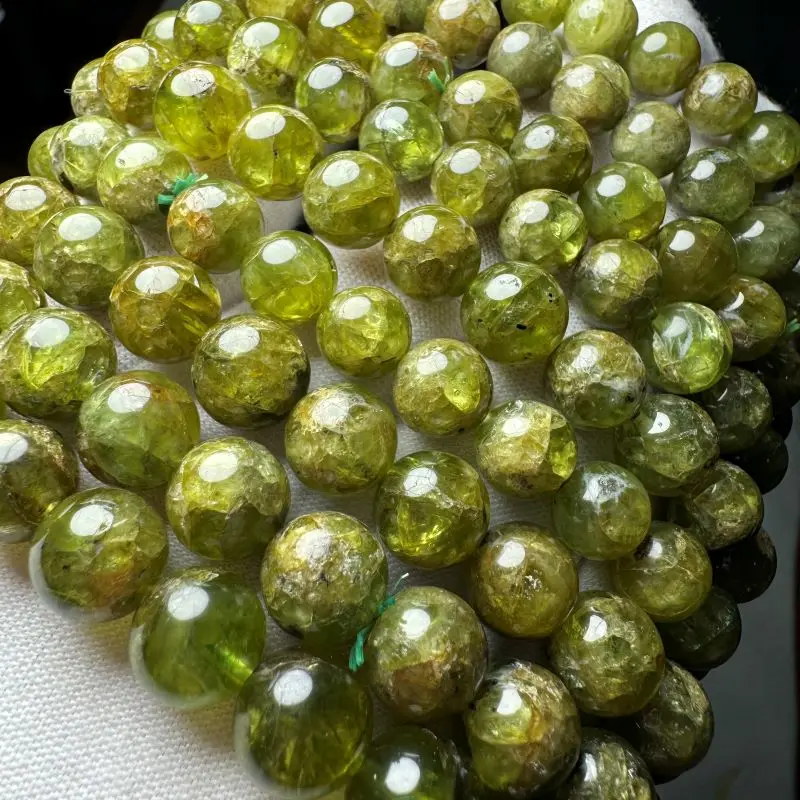 Meihan (Free Shipping) Natural AAA Peridot Round Smooth Bracelet Loose Beads For Jewelry Making Christmas Gift