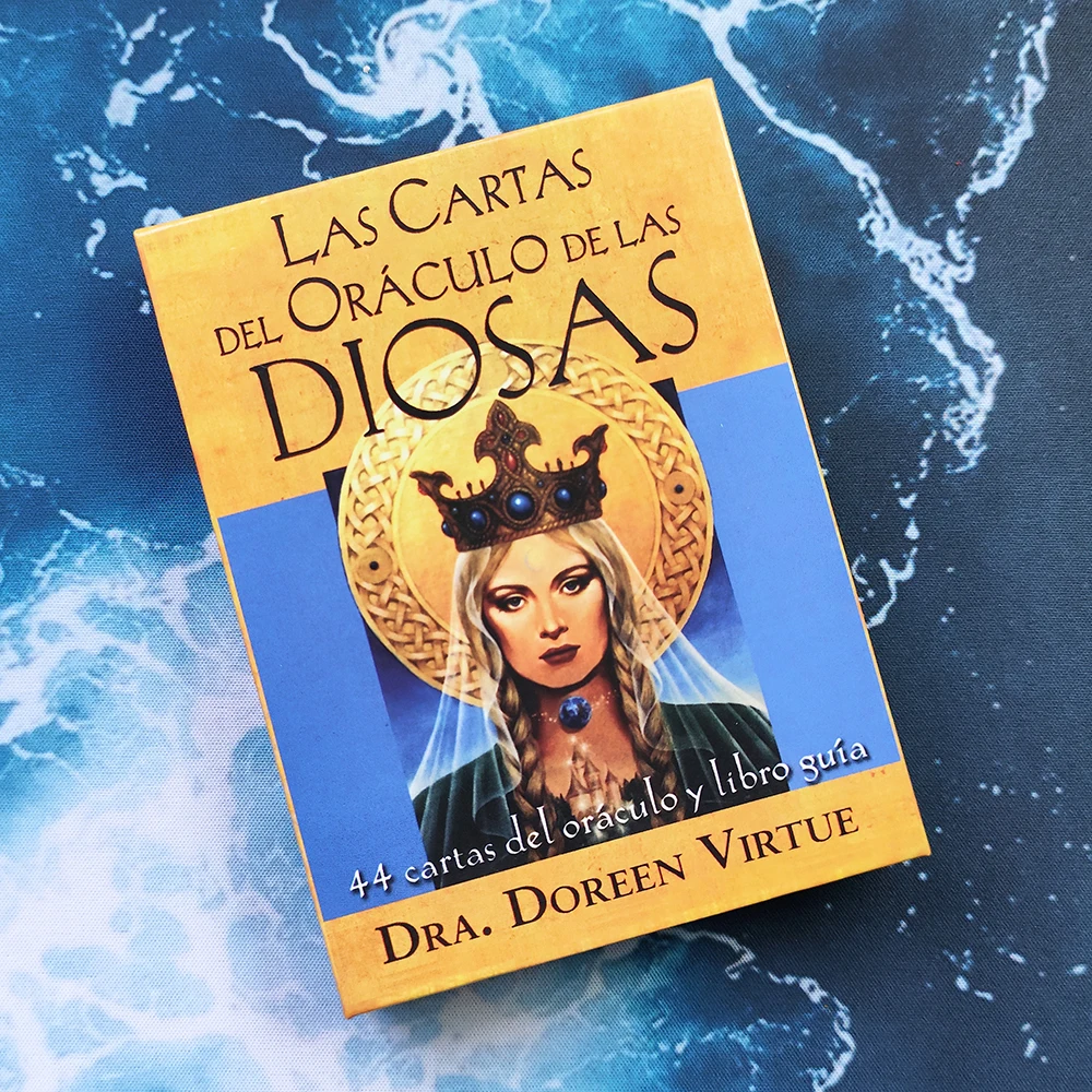 NUEVO Oráculo 12 x 8,7 cm (4,7 x 3,4 pulg.) en Español: Las Cartas del Oráculo de las Diosas 44 Cartas con Palabras Clave