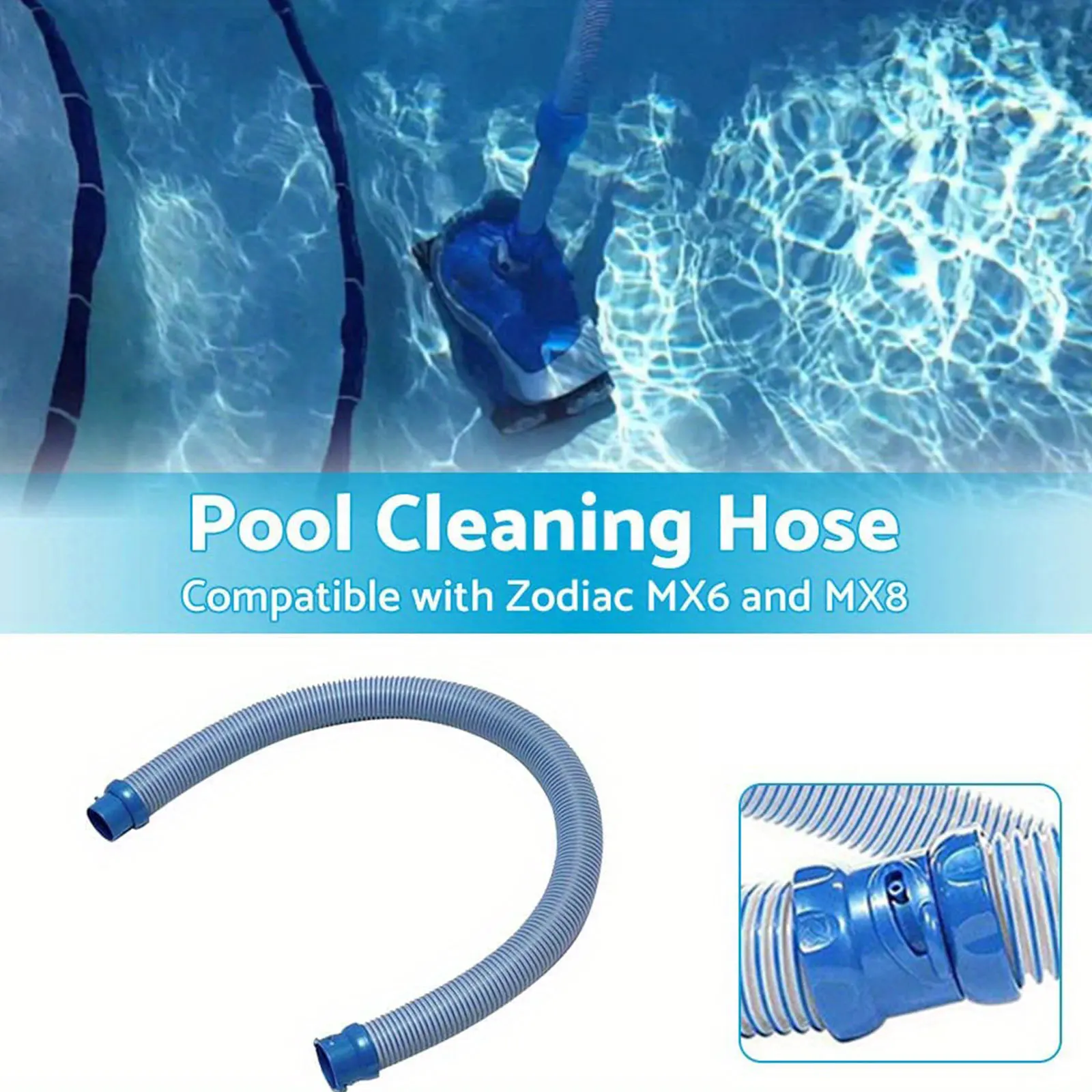 1/3/5pcs Swimming Pool Cleaner Hose 1M Rubber Pool Vacuum Cleaner Hose Replacement Accessories for Zodiac X7 T3 T5 MX6 MX8