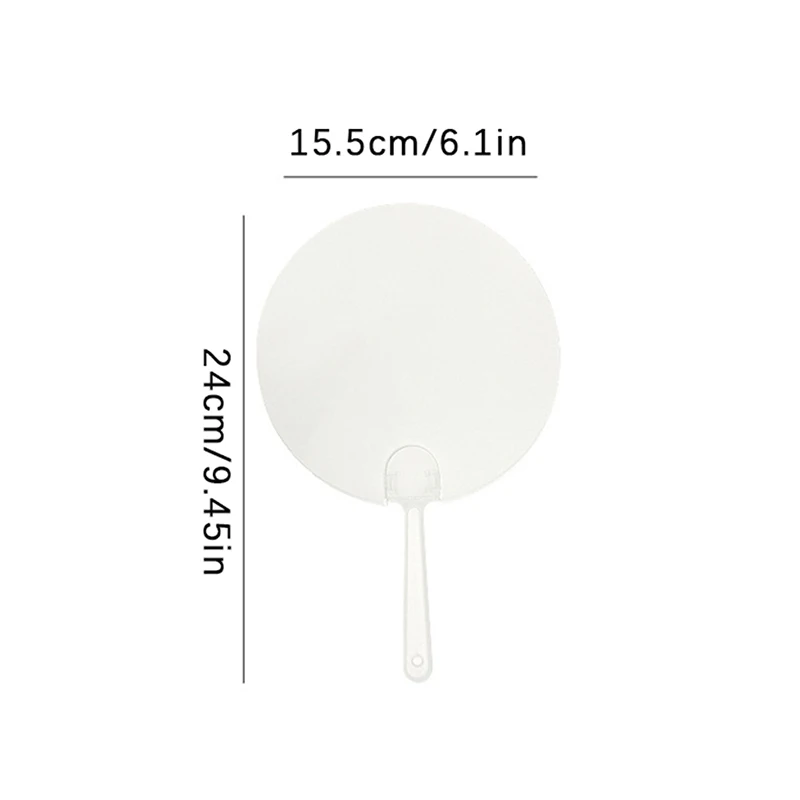 10pcs Round Hand Fan Blank DIY Chinese Hand Fan Stage Performance Hand Fan Wall Decoration For DIY Craft Make Hand Graffiti Fan