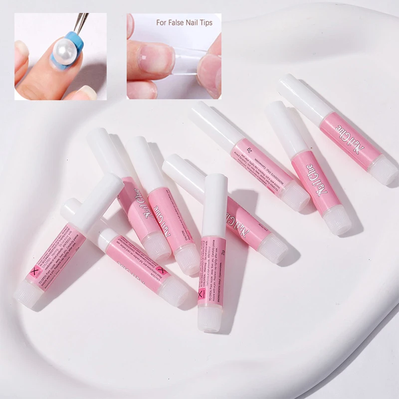 New Super Strong Nail Glue Set For False Nail Rhinestone Long Lasting Nail Tips Gel Fast-Dry Extension Super Bond Nail Tool