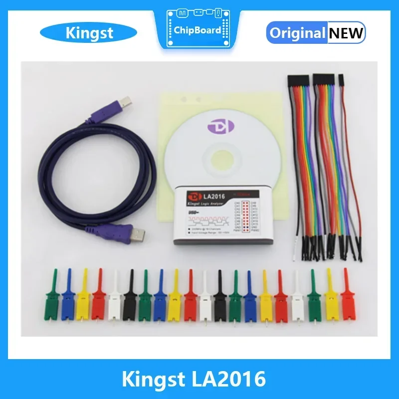 Kingst LA2016 Analizzatore logico USB Frequenza di campionamento massima di 200 M, 16 canali, campioni 10B, MCU, ARM, strumento di debug FPGA, software inglese